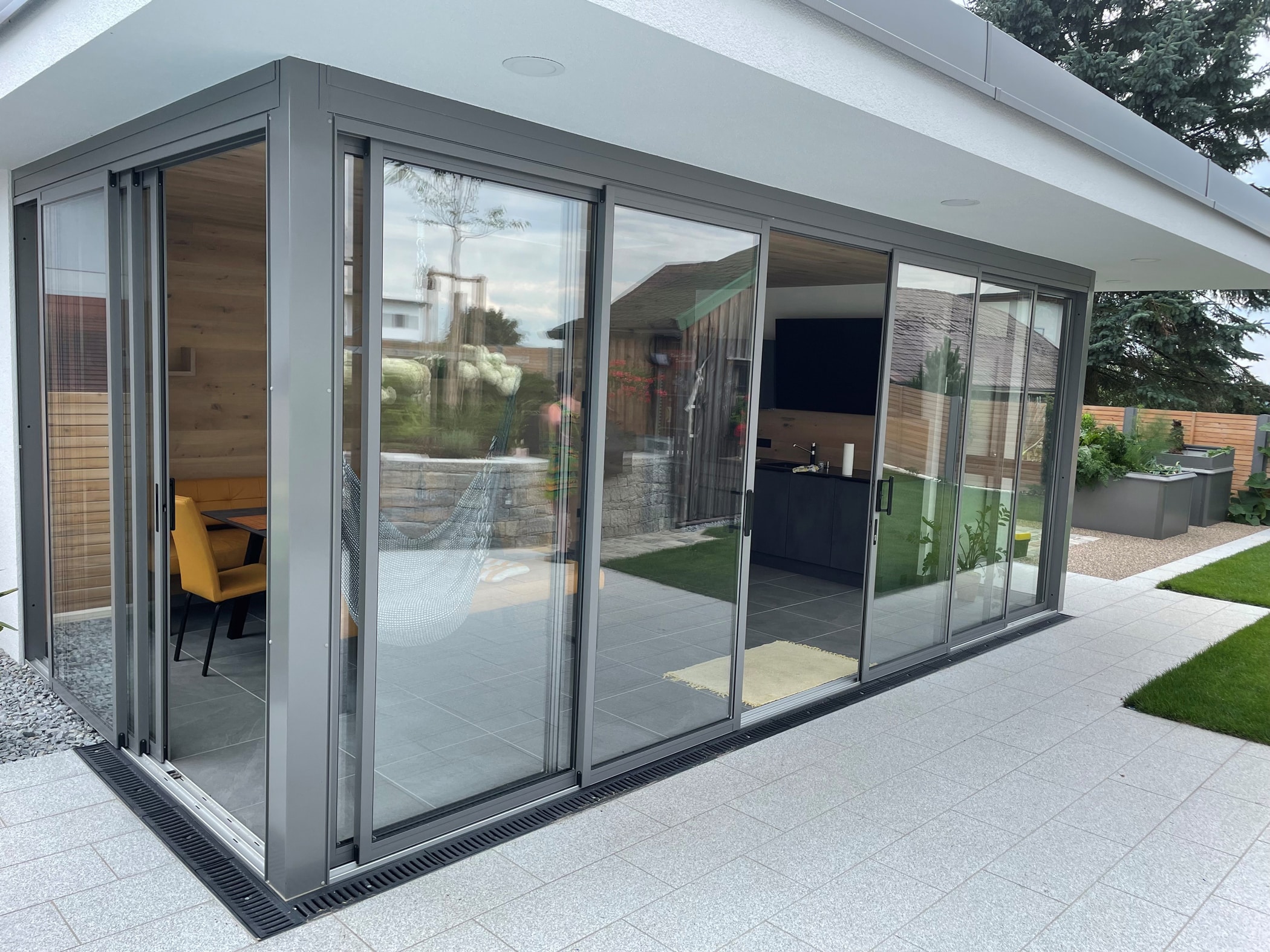 Glasschiebewände für Terrasse